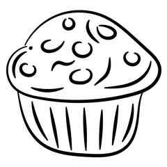 Hand Drawn Muffin Cupcake