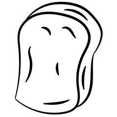 Hand Drawn Toast Bread Slice