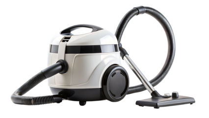 predominantly white and black, with a canister and hose on a transparent background