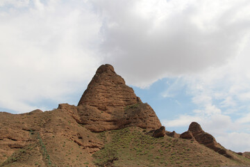 Stone pillars of the Yellow River Stone Forest National Geological Park in Jingtai county, Gansu province of China
