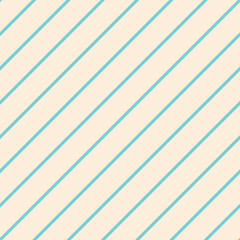 Obraz premium Seamless aqua diagonal stripe pattern on cream background. Clean geometric vector design for branding, packaging, textiles, web backgrounds, and print use.