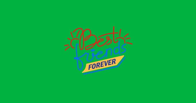 Digitally animation of best friends forever text banner against black background