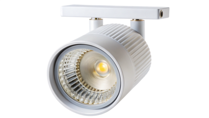 led track light spotlight lamp fixture for ceiling, cut out, stock isolated on a transparent background