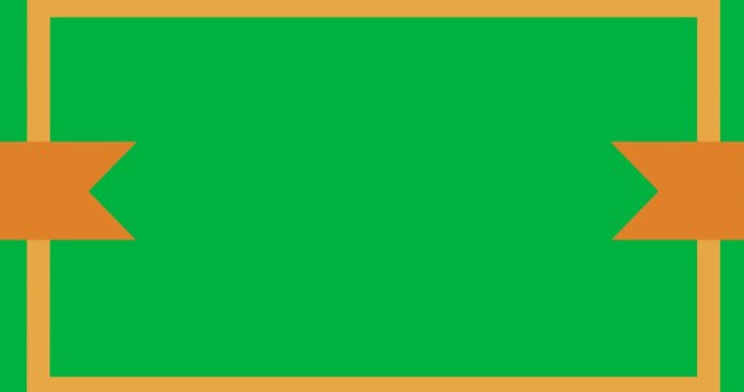 Digital animation of orange abstract frame design against black background