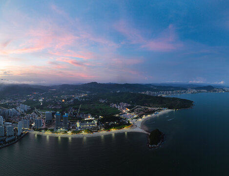 Night aerial photography of Dayawan Petrochemical Zone in Huizhou City