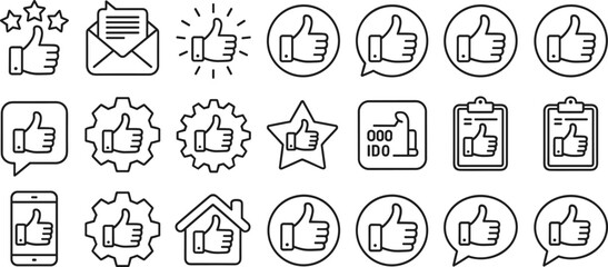 Fototapeta premium Black and white thumbs up in various shapes and backgrounds