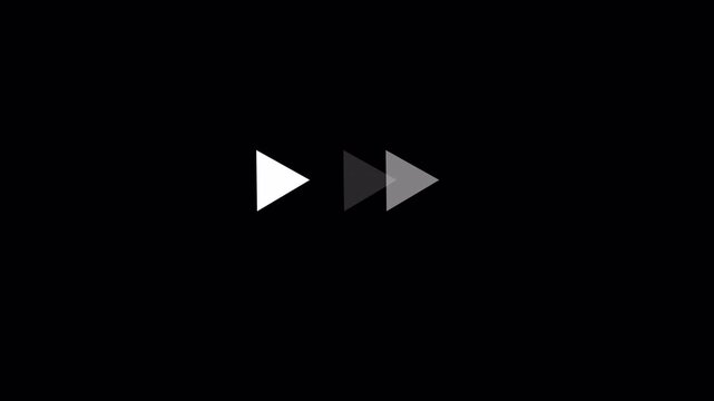  Rewind or REW Graphic icon on transparent Background, Animation of looping rewind shape concept, 4k  Animation of looping rewind button concept with glitch effect. 