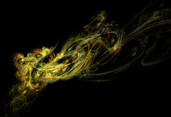 Crazy mystical coloured light effects. Incredible combinations of abstract light lines