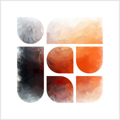 Solid shapes fragments rigid geometry and fluid, organic textures, where the structure of geometry meets the lawlessness of a paintbrush G