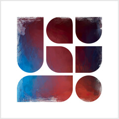 Solid shapes fragments rigid geometry and fluid, organic textures, where the structure of geometry meets the lawlessness of a paintbrush C