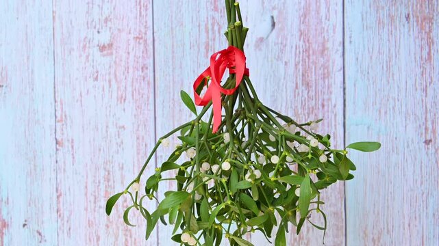 Christmas video of mistletoe branches