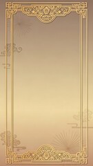 Obraz premium Elegant golden frame with ornate design elements on gradient background