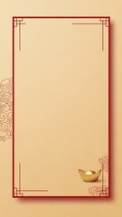 Elegant golden ingot design with traditional frame ideal for various applications