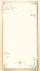 Elegant beige and gold background with traditional chinese design elements
