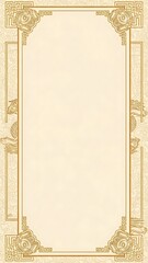 Elegant beige and gold frame design with floral embellishments