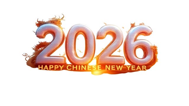 3D logo of 2026 chinese new year