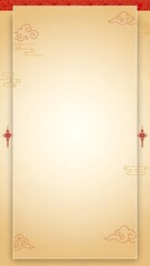Elegant beige and red background with traditional chinese design elements