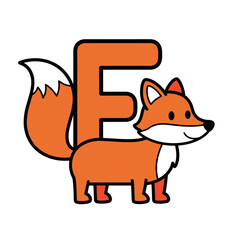 Obraz premium Adorable cartoon fox character with playful design and bright colors for children or entertainment