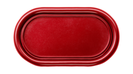 Red Rectangular Wax Seal with Embossed Border and Textured Surface isolated on a transparent background