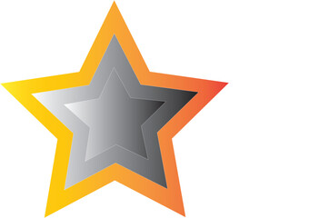 Obraz premium Gold gray star on white background.