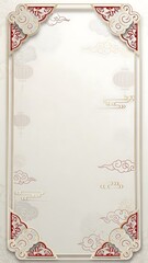 Elegant ornamental frame design with cloud motifs and decorative elements