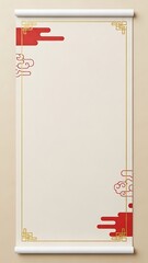 Elegant scroll with traditional red and gold design for decorative use