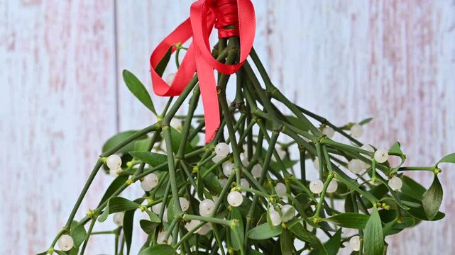 Christmas video of mistletoe branches