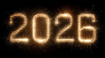 Bright Sparkling Numbers Representing New Year Celebration 2026