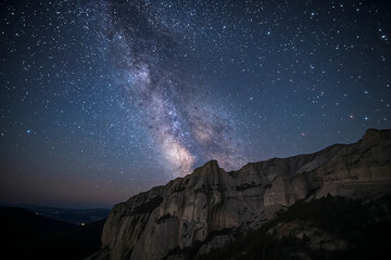 Milky Way galaxy stretching across a clear star filled night sky
