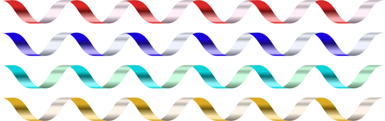 Colorful wavy lines arranged in rows against a dark background
