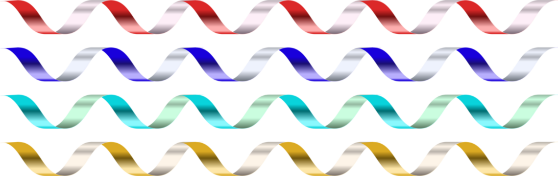 Colorful wavy lines arranged in rows against a dark background - Powered by Adobe