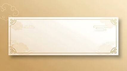 Elegant banner design with gold geometric elements on a warm background