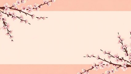 Floral branches on pastel background with copy space for design or text