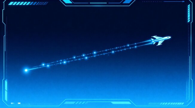 Futuristic jet trail in digital frame