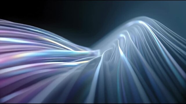 Futuristic dimensional rift visualized through layered light flows in a dark environment