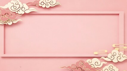 Pink cloud frame design for background or graphic design elements