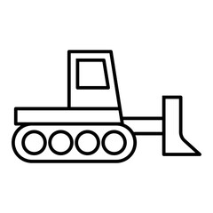 bull dozer line icon with editable stroke