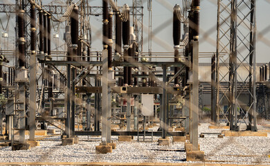 High voltage electrical hazard zone from power plant.