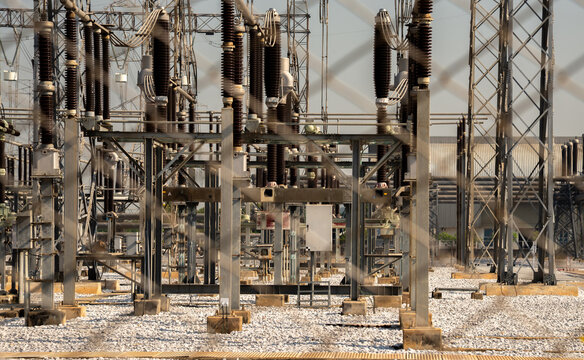 High voltage electrical hazard zone from power plant.
