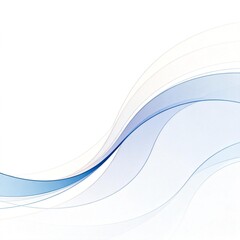 Abstract blue wave lines on white