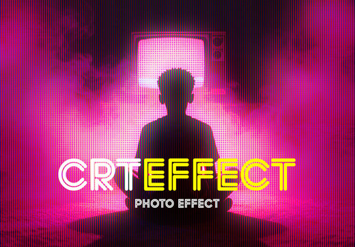 CRT Photo Effect Mockup