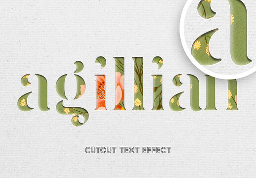 Cutout Text Effect Mockup