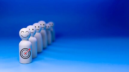 Target achievement and leadership success concept with focused goals
