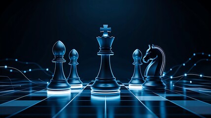 Business strategy and leadership concept with chess pieces
