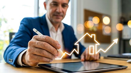 Business planning and financial growth strategy concept
