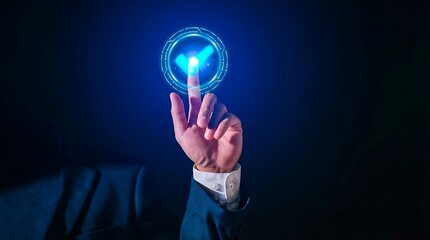 Digital technology access concept with finger touch interface
