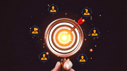 Target marketing strategy concept with audience and goal achievement
