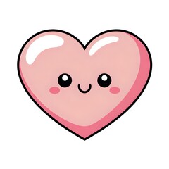 Pink heart with face