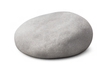 Smooth grey river stone creating a sense of balance and calm, isolated and ready for zen concepts