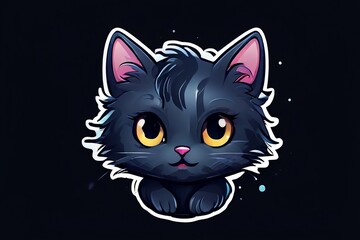 cat on black background